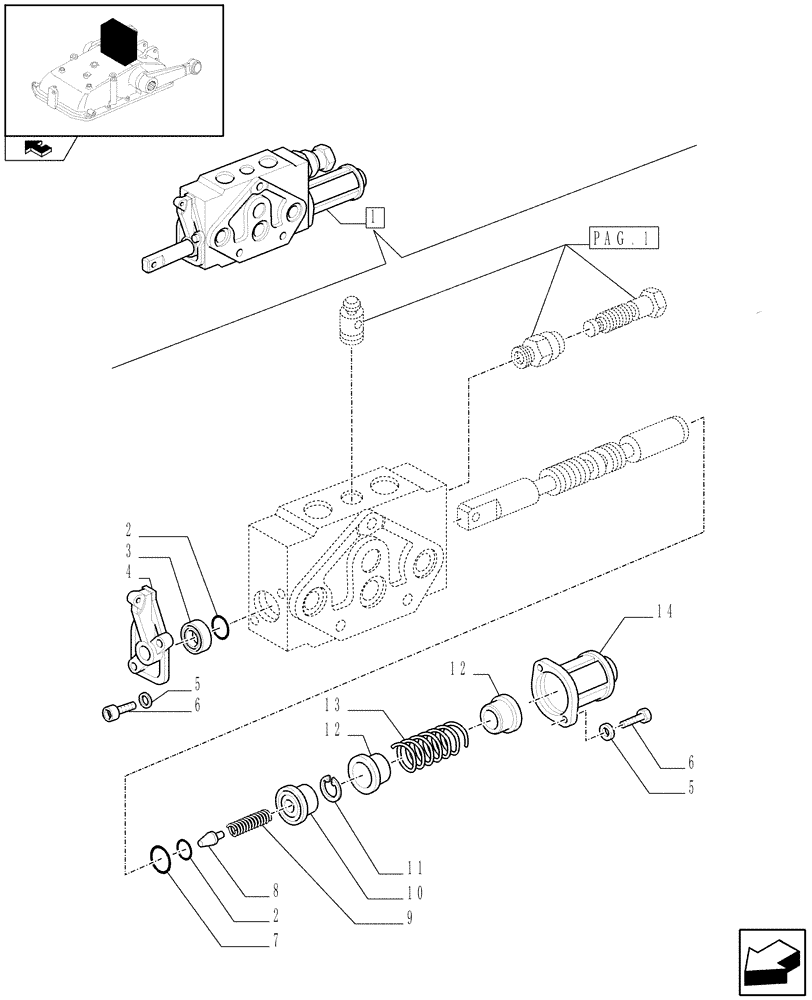 Схема запчастей Case IH FARMALL 75C - (1.82.7/09A[02]) - SIMPLE DOUBLE EFFECT DISTRIBUTOR WITH FLOAT - PARTS (07) - HYDRAULIC SYSTEM