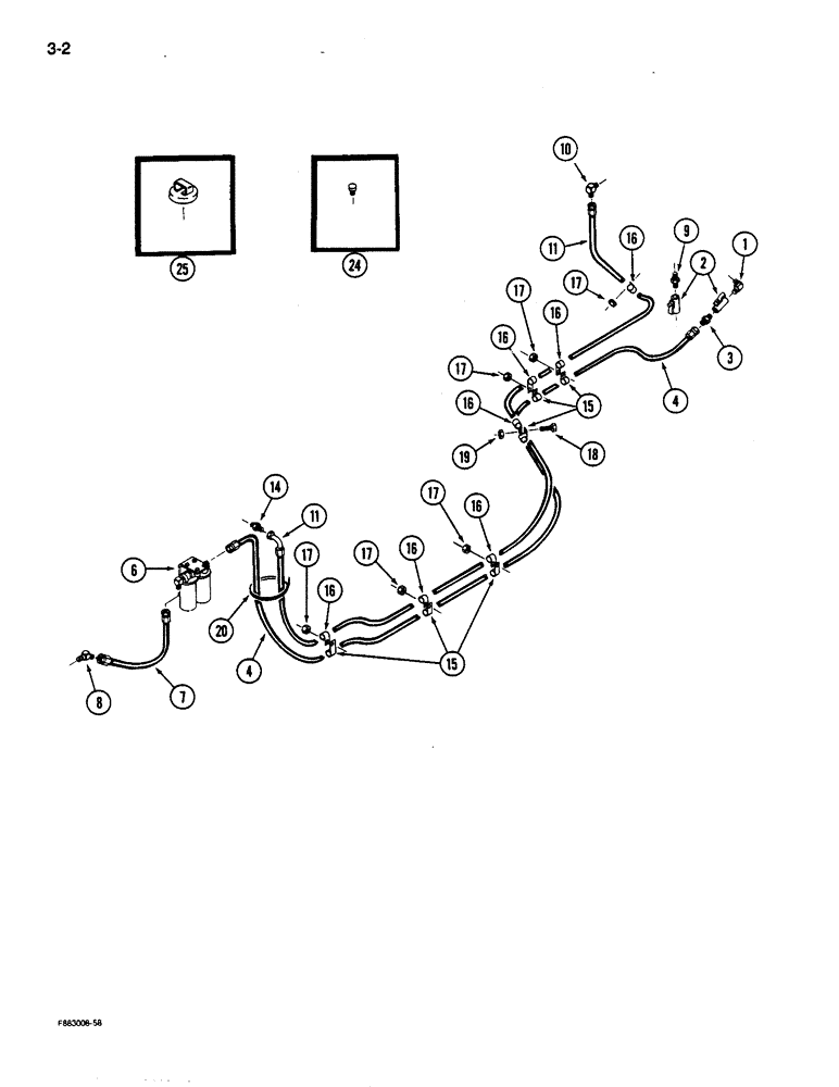 Схема запчастей Case IH 9170 - (3-02) - FUEL LINE SYSTEM, 855 ENGINE (03) - FUEL SYSTEM