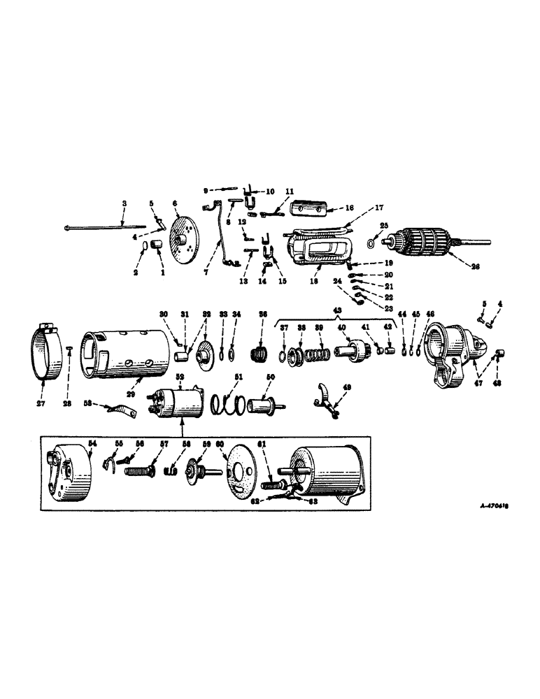 Схема запчастей Case IH 660 - (098) - ELECTRICAL SYSTEM, CRANKING MOTOR, DELCO-REMY, L.P. GAS ENGINE TRACTORS (06) - ELECTRICAL SYSTEMS