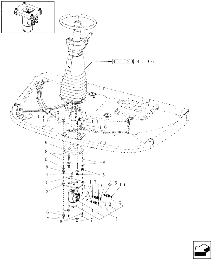 Схема запчастей Case IH 7120 - (41.200.03) - STEERING CONTROL VALVE, MOUNTING (41) - STEERING