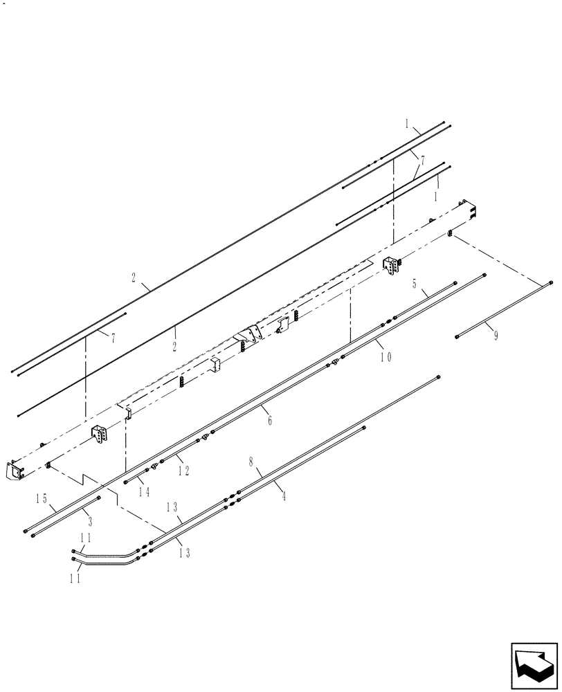 Схема запчастей Case IH DH252 - (20.07.07[06]) - STEEL LINES, SINGLE SWATH, 25FT, FROM PIN YAZB01204 (07) - HYDRAULICS