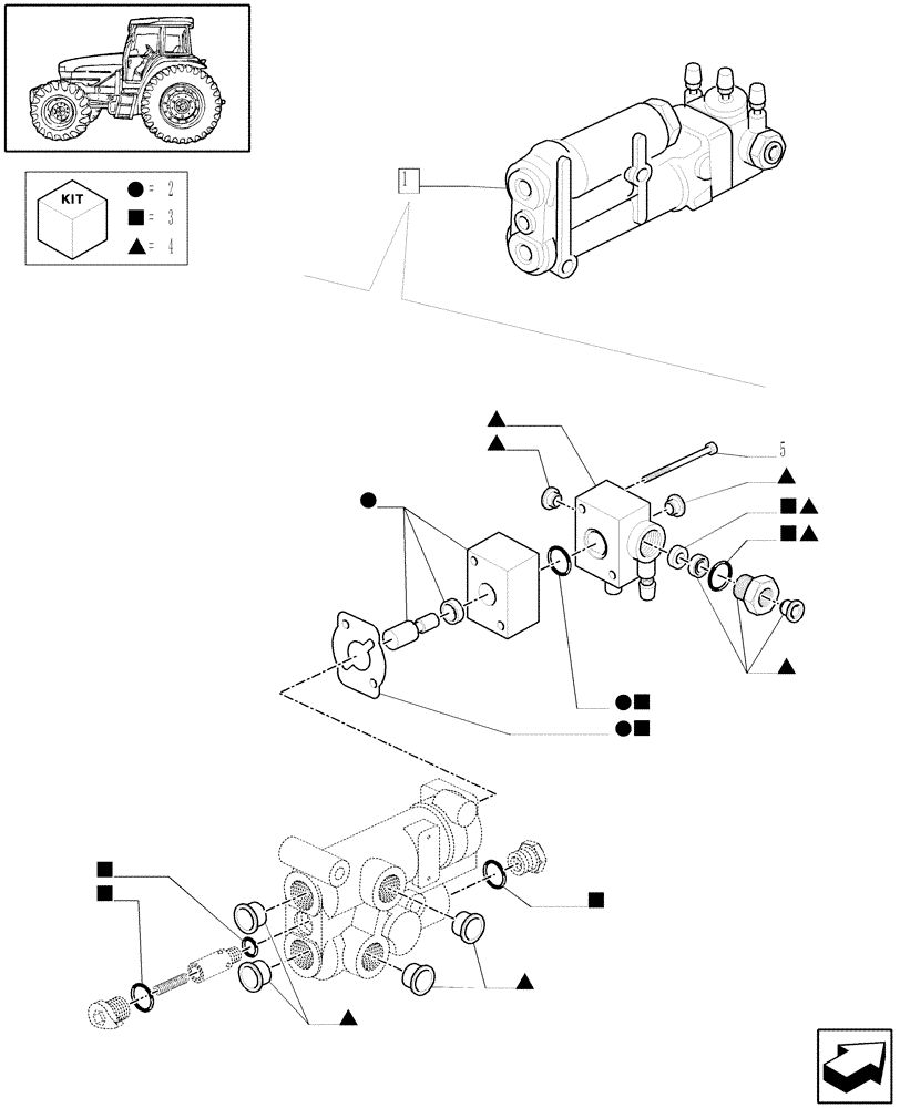 Схема запчастей Case IH MXM140 - (1.82.713/01A) - TRAILER BRAKE BREAKDOWN VALVE FOR OPEN CENTRE - BREAKDOWN (07) - HYDRAULIC SYSTEM