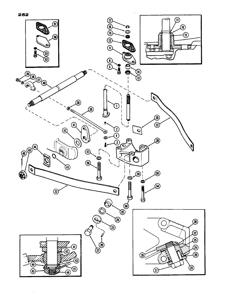 Схема запчастей Case IH 770 - (252) - D.O.M. LOWER SENSING LINKAGE (09) - CHASSIS/ATTACHMENTS