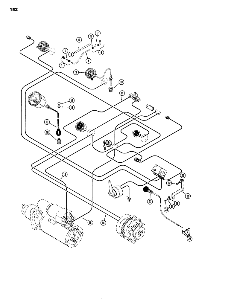 Схема запчастей Case IH 504DT - (152) - INSTRUMENTATION HARDWARE, REAR PANEL, FUEL TANK OR REMOTE, H, J (55) - ELECTRICAL SYSTEMS