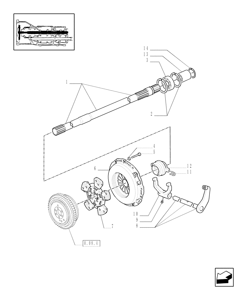 Схема запчастей Case IH MXM140 - (1.25.3) - CLUTCH, PTO WITH 20X16 MECHANICAL GEAR BOX (03) - TRANSMISSION