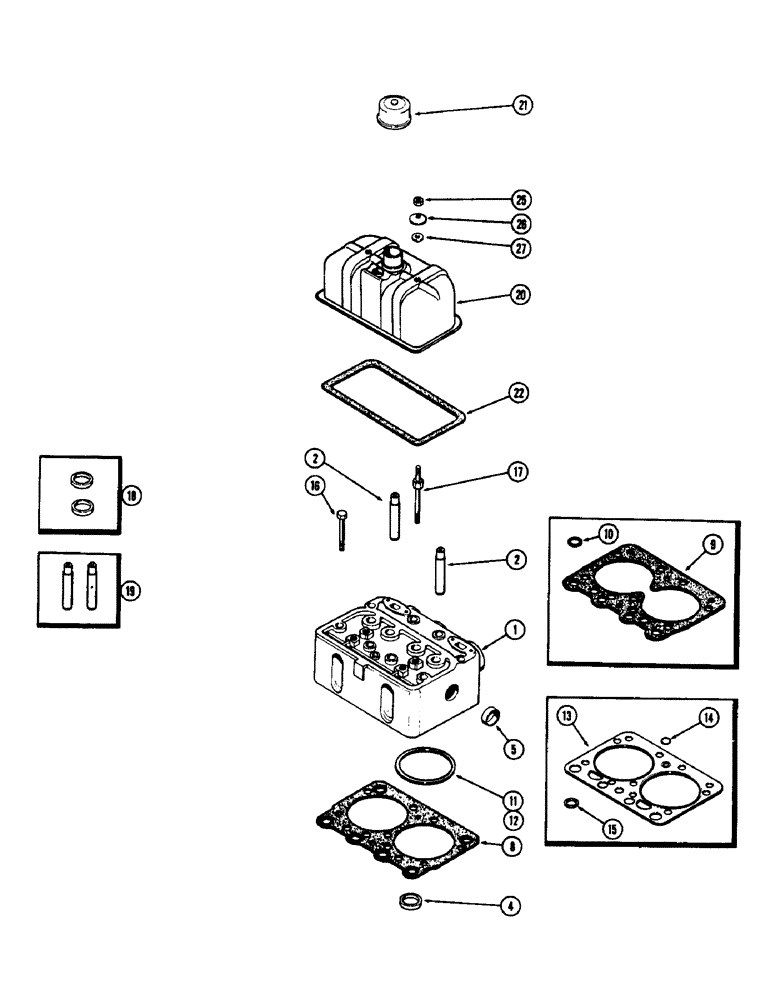 Схема запчастей Case IH 1060 - (402) - CYLINDER HEAD ASSEMBLY, (284) SPARK IGNITION ENGINE (10) - ENGINE