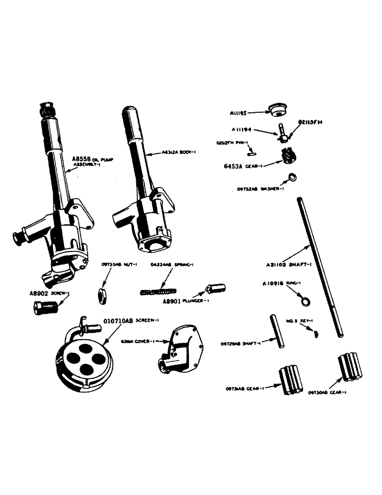 Схема запчастей Case IH 700 - (012) - POWRDYNE GAS ENGINE, OIL PUMP AND TACHOMETER DRIVE (02) - ENGINE