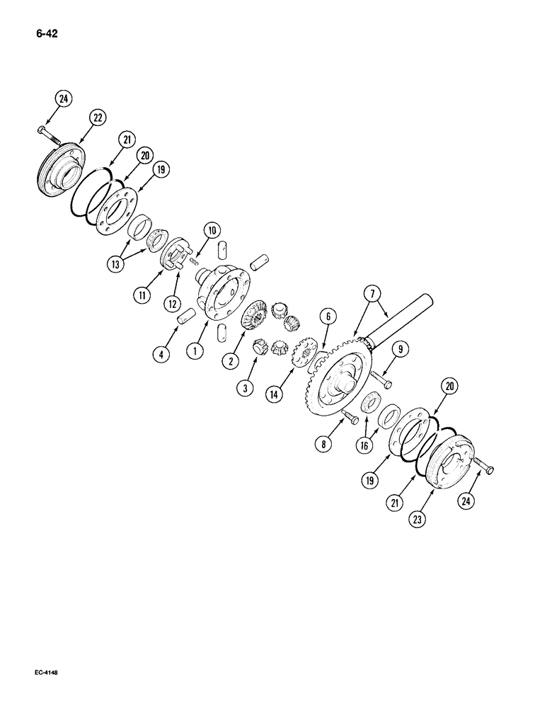 Схема запчастей Case IH 895 - (6-042) - DIFFERENTIAL (06) - POWER TRAIN