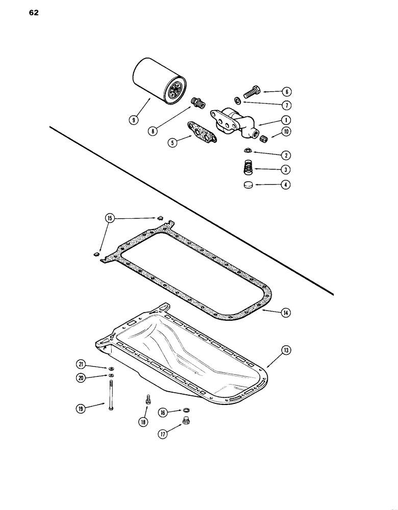 Схема запчастей Case IH 870 - (062) - OIL FILTER, (301B) SPARK IGNITION ENGINE (02) - ENGINE