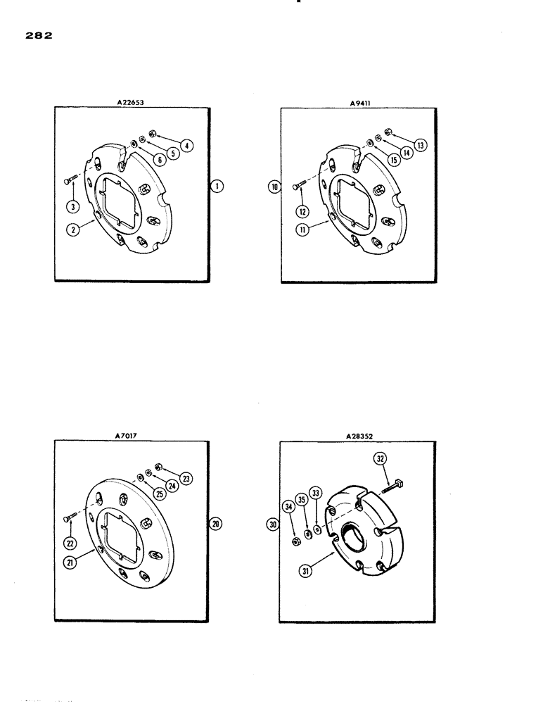 Схема запчастей Case IH 830-SERIES - (282) - REAR WHEEL WEIGHTS, GENERAL PURPOSE, FOUR WHEEL AND WESTERN, 730 GROVE (06) - POWER TRAIN