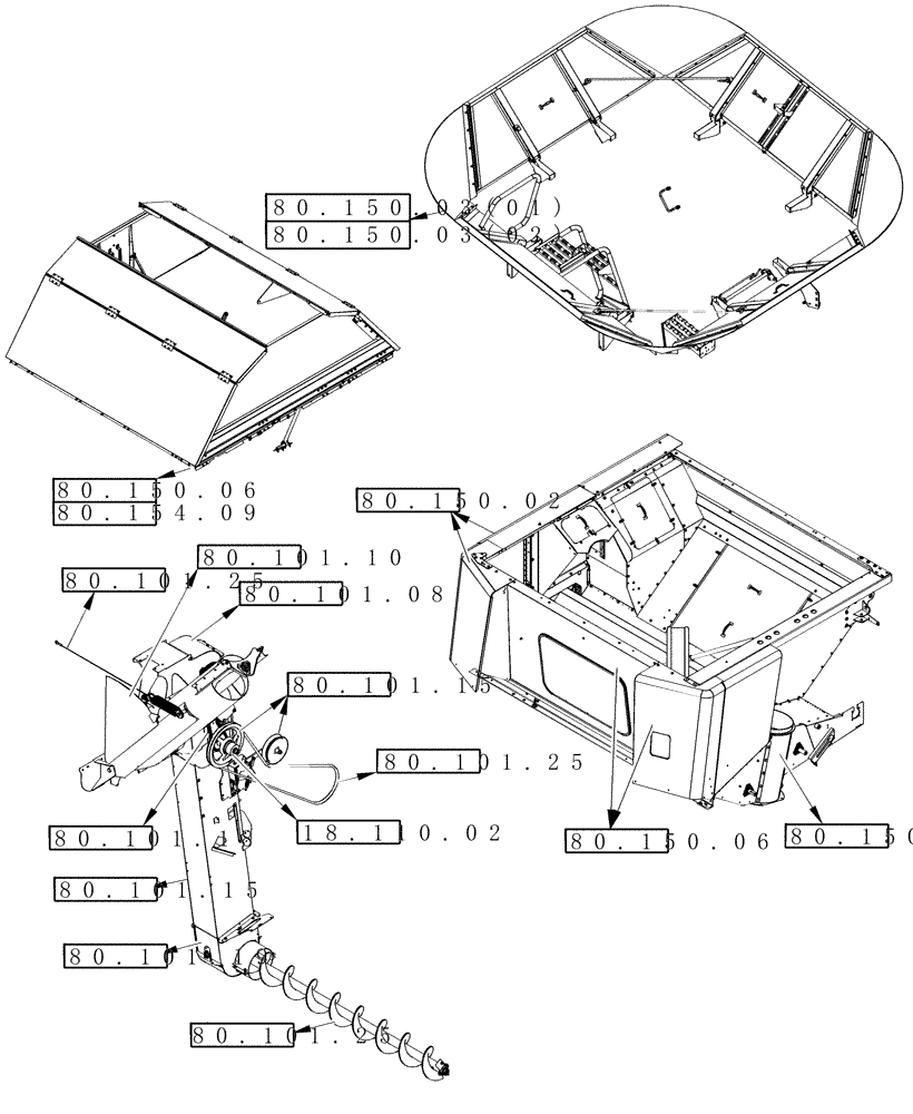 Схема запчастей Case IH 7230 - (00.000.80[01]) - PICTORIAL INDEX - GRAIN TANK (00) - GENERAL & PICTORIAL INDEX
