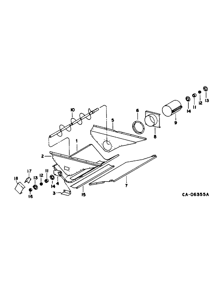 Схема запчастей Case IH 1470 - (25-04) - GRAIN AND TAILINGS ELEVATORS, GRAIN AUGER TROUGH Elevators