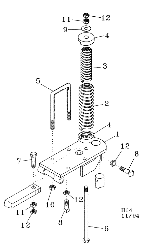 Схема запчастей Case IH NPX5300 - (75.200.03) - HEAVY DUTY SPRING C-S MOUNT (09) - CHASSIS/ATTACHMENTS