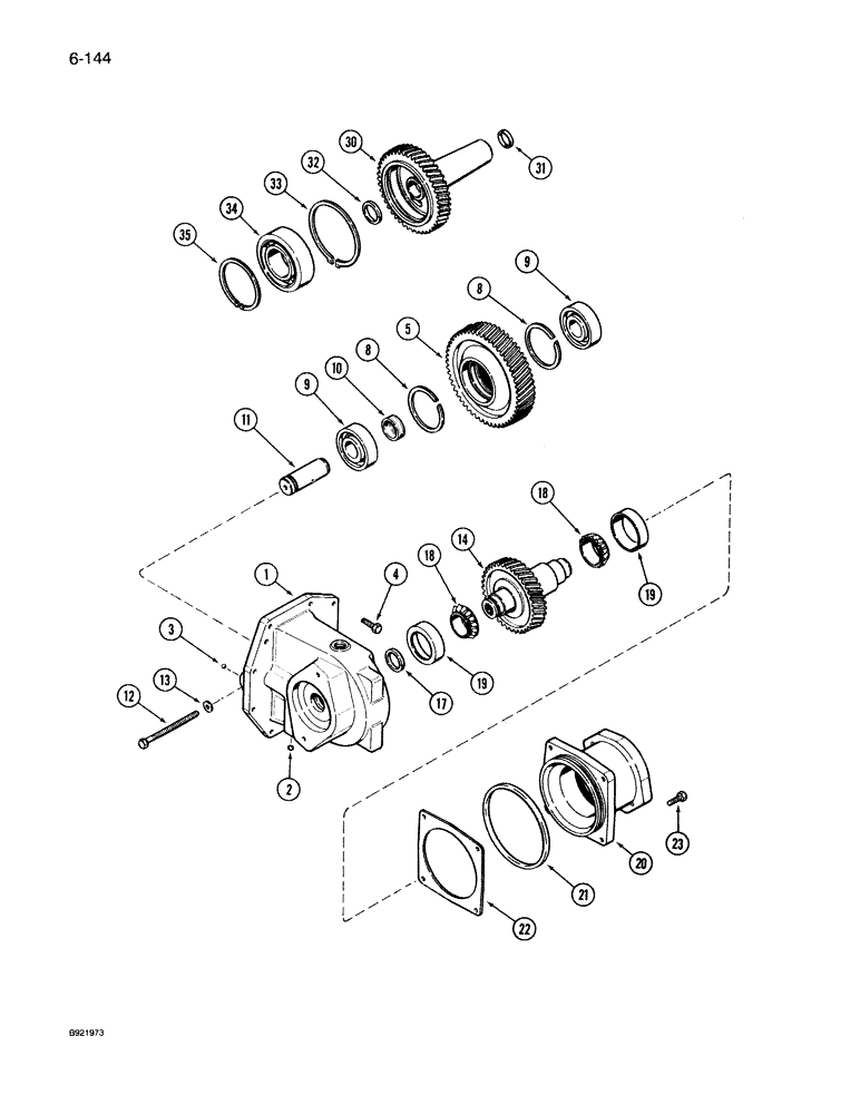 Схема запчастей Case IH 7150 - (6-144) - TRANSMISSION PUMP DRIVE, PRIOR TO TRANSMISSION S/N AJB0041175 (06) - POWER TRAIN