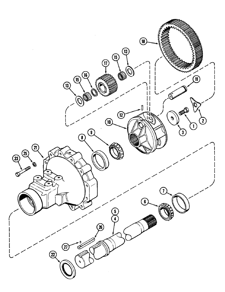 Схема запчастей Case IH 2096 - (6-202) - REAR AXLE, HOUSING AND PLANETARY GEARS, 96 INCH (2438 MM) LONG AXLE, 3-7/8 INCH (98 MM) DIAMETER, (06) - POWER TRAIN