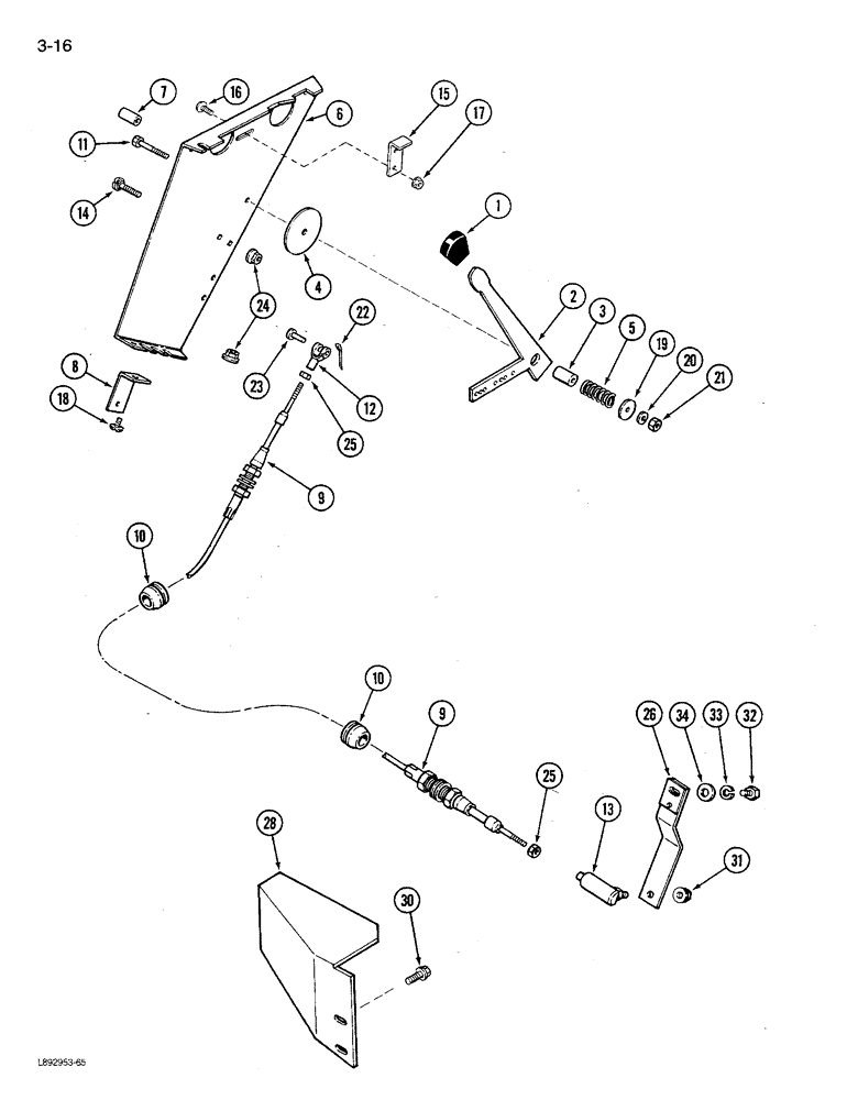 Схема запчастей Case IH 1680 - (3-016) - THROTTLE CONTROLS (02) - FUEL SYSTEM