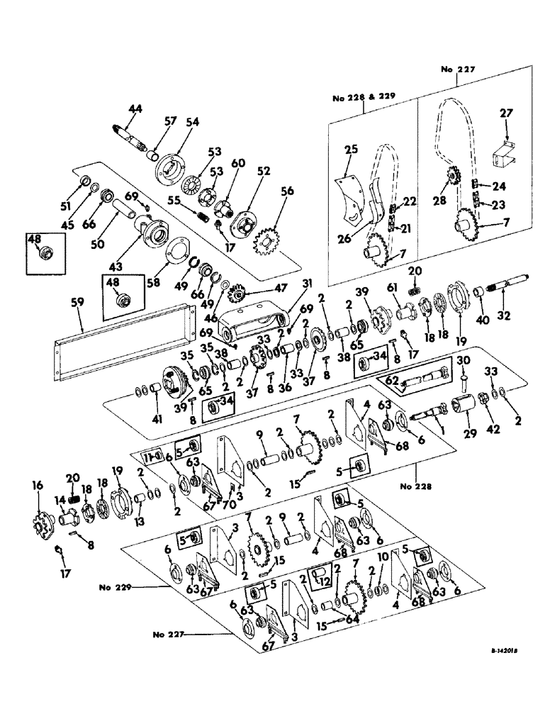 Схема запчастей Case IH 228 - (A-11) - MAIN DRIVE (58) - ATTACHMENTS/HEADERS