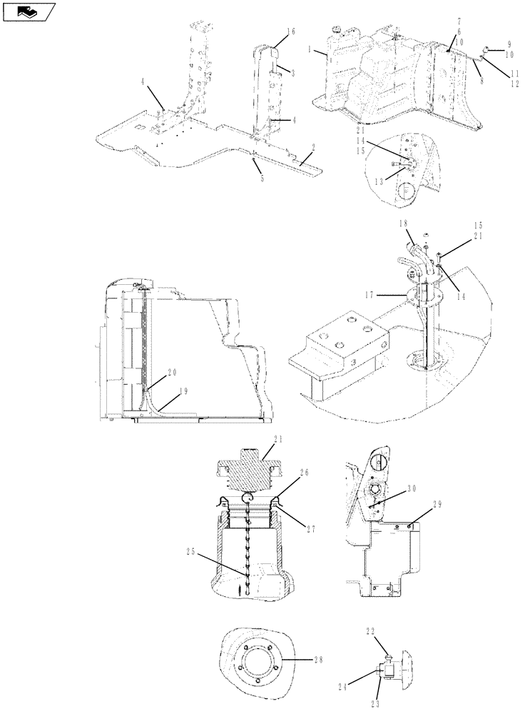 Схема запчастей Case IH MAGNUM 210 - (10.216.01) - FUEL TANK & MOUNTING - BEFORE ZCRH01700 (10) - ENGINE