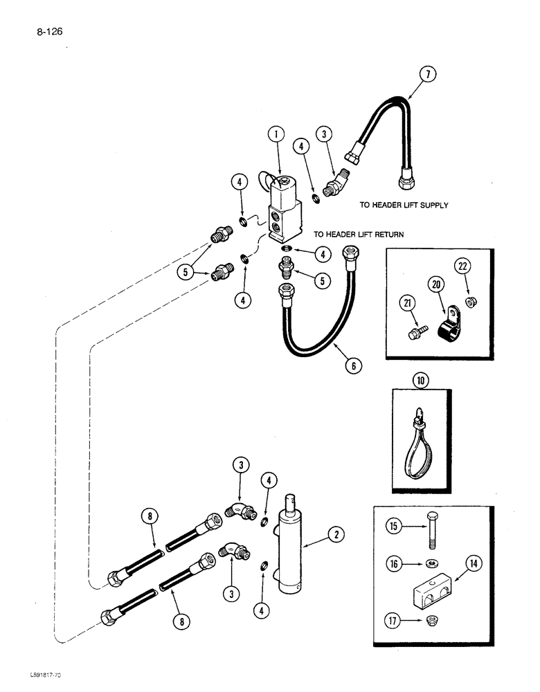 Схема запчастей Case IH 1680 - (8-126) - FEEDER CLUTCH SYSTEM, MODULAR CONTROL, PRIOR TO P.I.N. JJC0117060 (07) - HYDRAULICS