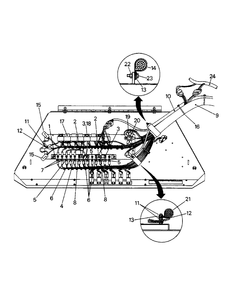 Схема запчастей Case IH 9110 - (02-13) - CAB OVERHEAD WIRING (06) - ELECTRICAL