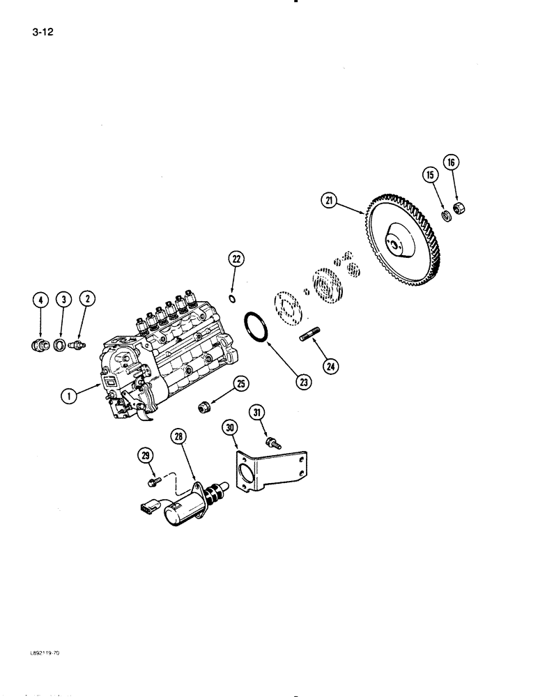 Схема запчастей Case IH 9130 - (3-12) - FUEL INJECTION PUMP AND DRIVE, 6T-830 ENGINE (03) - FUEL SYSTEM