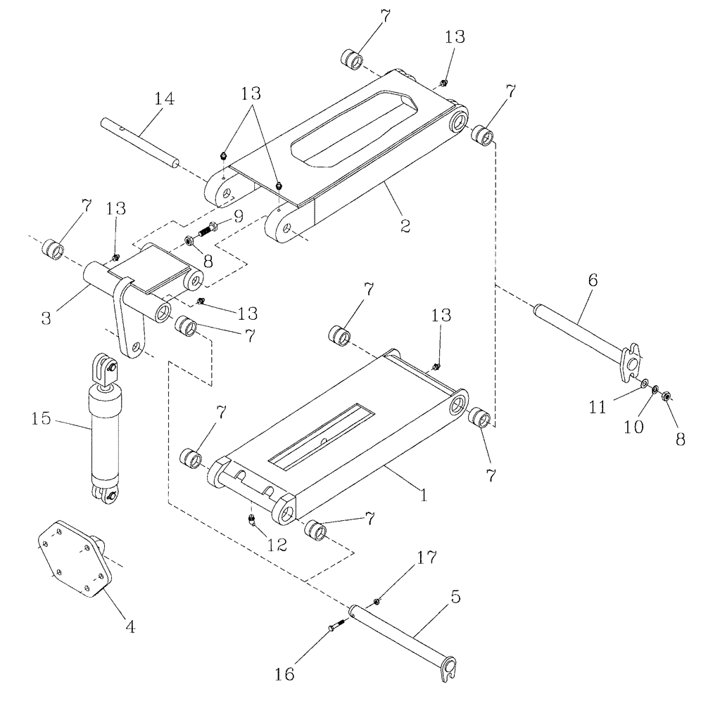 Схема запчастей Case IH 7700 - (A03[03]) - CROPDIVIDER LIFT ARMS,  TILT OPTION Mainframe & Functioning Components