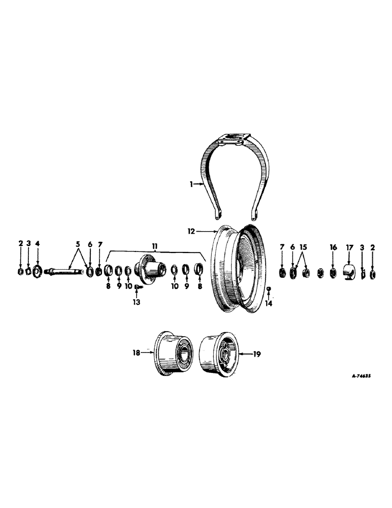 Схема запчастей Case IH 1256 - (L-03) - WHEELS AND WHEEL WEIGHTS, SINGLE FRONT WHEEL, FARMALL TRACTORS WITH 10 INCH OR 16 INCH WHEELS Wheels & Wheel Weights