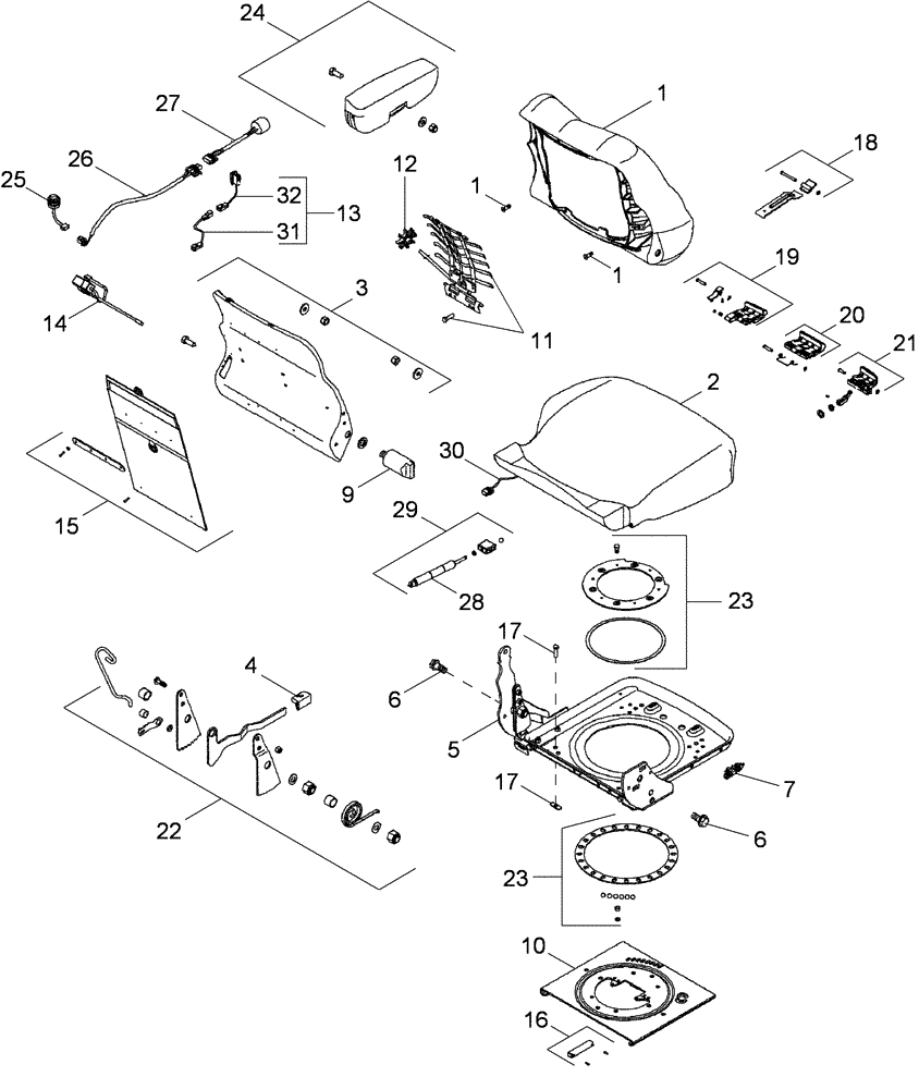 Схема запчастей Case IH STX500 - (09-27[01]) - SEAT - CUSHION ASSEMBLY, ASN JEE0106701 (09) - CHASSIS