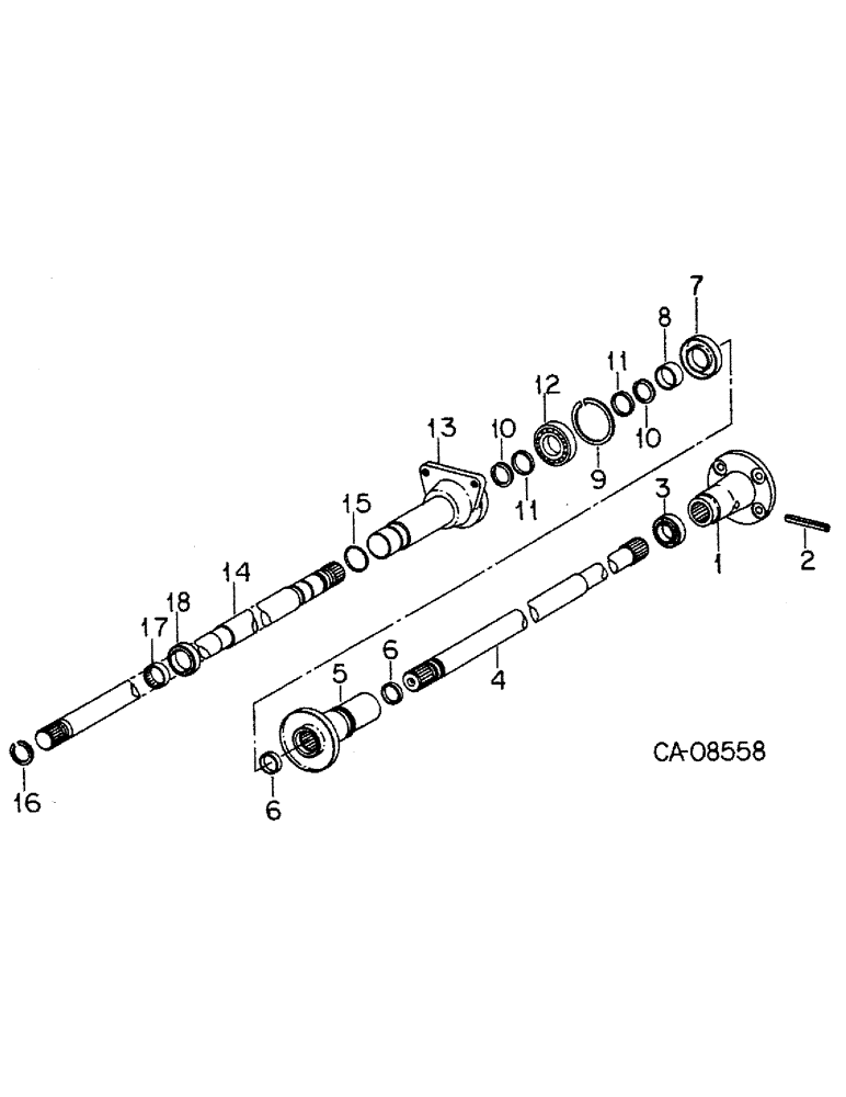 Схема запчастей Case IH 5288 - (07-55) - DRIVE TRAIN, FRONT AXLE DRIVE AND OUTPUT SHAFTS, ALL WHEEL DRIVE TRACTORS (04) - Drive Train