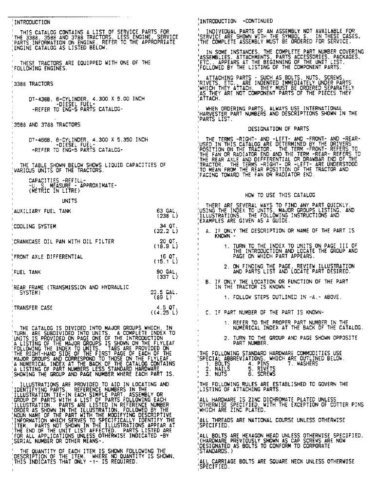 Схема запчастей Case IH 3788 - (00-05) - INTRODUCTION - FLUID CAPACITIES (00) - GENERAL