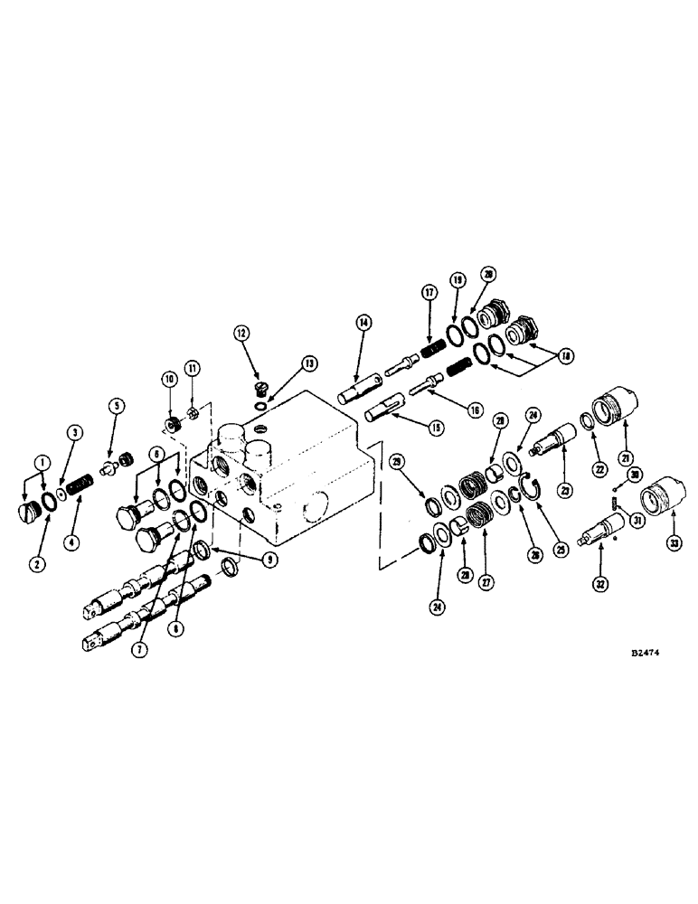 Схема запчастей Case IH 950 - (062) - PARTS FOR FH742270 HYDRAULIC VALVE 