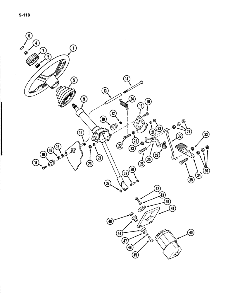 Схема запчастей Case IH 4894 - (5-118) - STEERING COLUMN (05) - STEERING