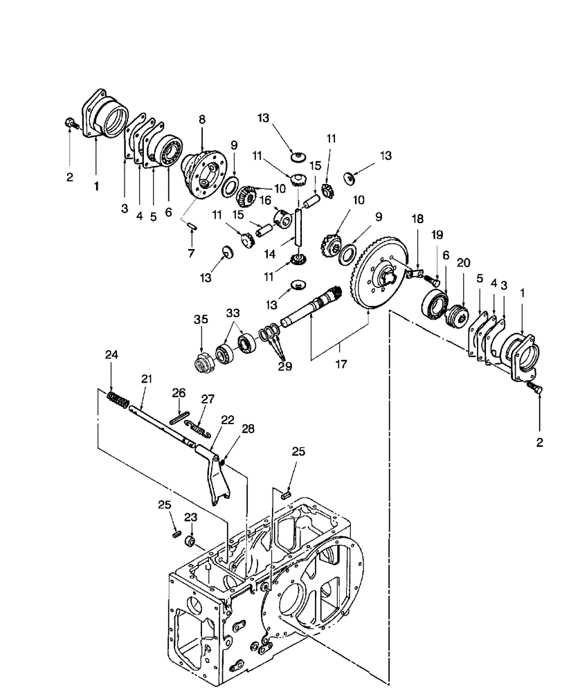 Схема запчастей Case IH FARMALL 35 - (05.01) - DIFFERENTIAL & DIFFERENTIAL LOCK LINKAGE (05) - REAR AXLE