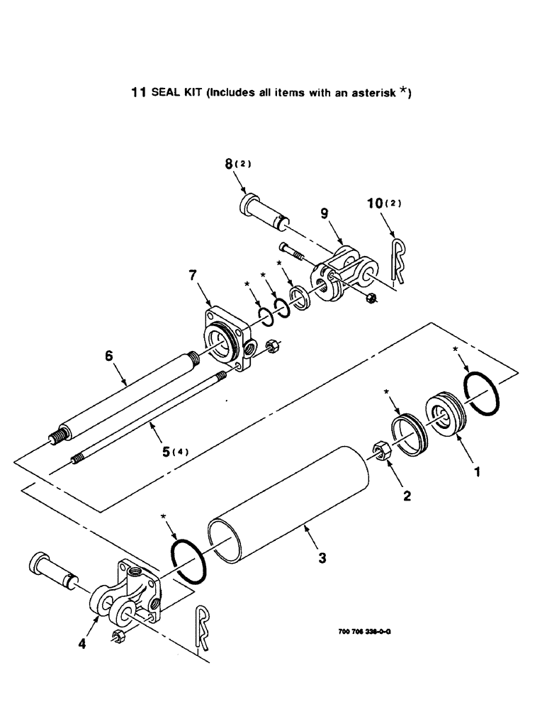 Схема запчастей Case IH 8590 - (8-12) - HYD. CYLINDER ASSEMBLY, DENSITY CONTROL, 700706338 HYD. CYLINDER COMPLETE, 4" BORE X 16" STROKE (07) - HYDRAULICS