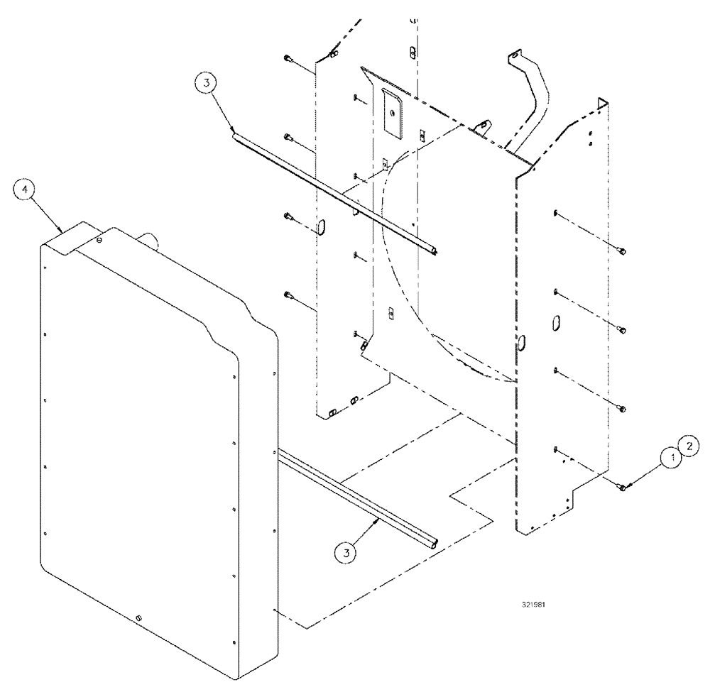 Схема запчастей Case IH 3210 - (03-042) - RADIATOR MOUNTING GROUP (01) - ENGINE