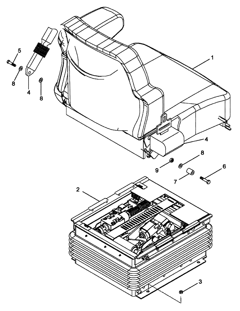 Схема запчастей Case IH TITAN 3520 - (01-040[01]) - SEAT ASSEMBLY, CLOTH, ENDING 01/2009 (10) - CAB