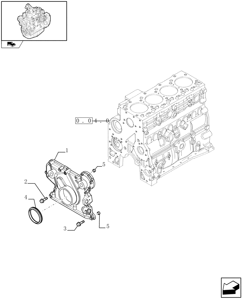 Схема запчастей Case IH F4GE9484K J601 - (0.04.3[02]) - CRANKCASE COVERS (4892078) 