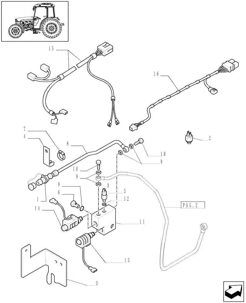 Схема запчастей Case IH JX1095C - (1.82.716[03]) - (VAR.373/1) TRAILER BRAKE VALVE (ITALY) FOR FRONT HPL W/ELECTRIC CONTROL - SOLENOID VALVES (07) - HYDRAULIC SYSTEM