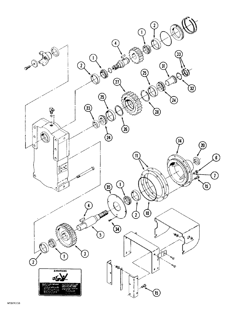 Схема запчастей Case IH 9380 - (6-148) - PTO TRANSFER CASE ASSEMBLY (06) - POWER TRAIN