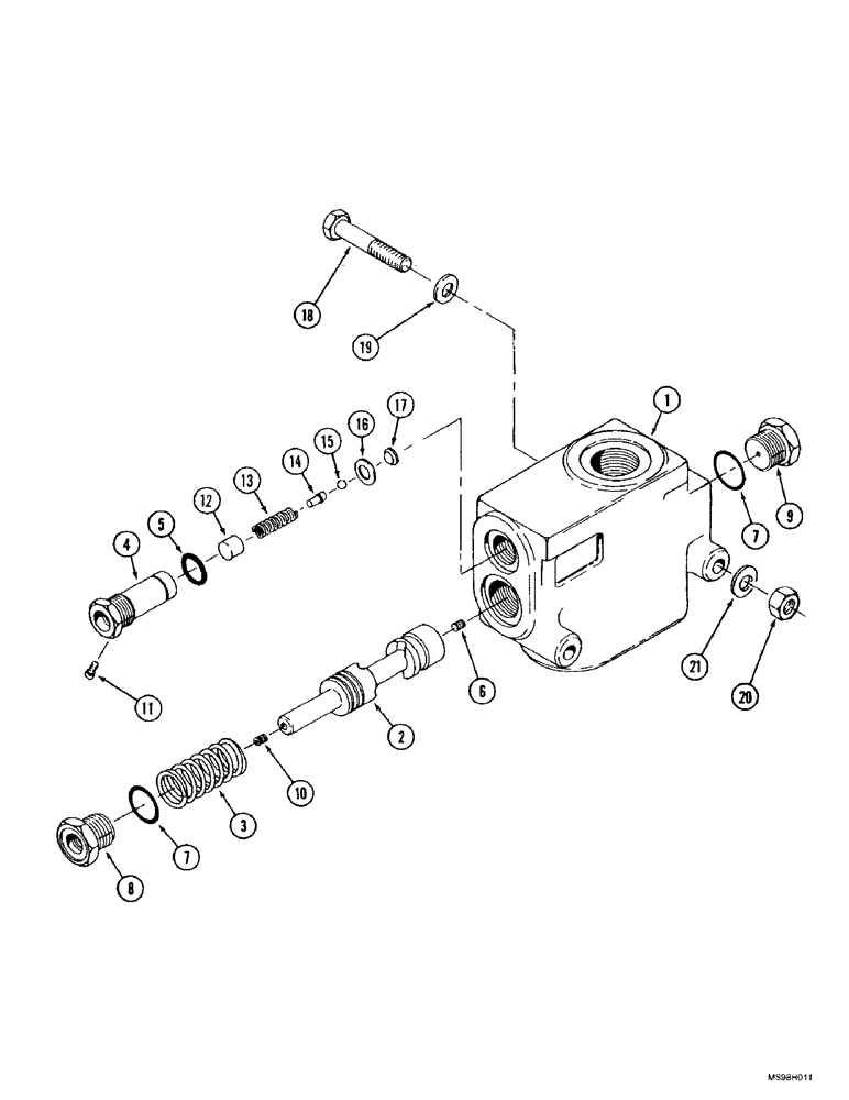 Схема запчастей Case IH 9350 - (8-30) - PRIORITY VALVE ASSEMBLY (08) - HYDRAULICS