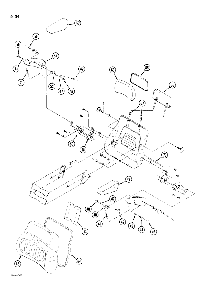 Схема запчастей Case IH 9190 - (9-34) - SEAT, MECHANICAL SUSPENSION (CONTD) (09) - CHASSIS/ATTACHMENTS