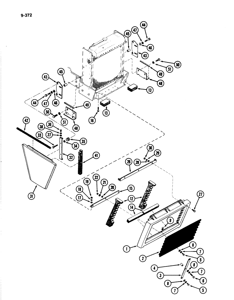 Схема запчастей Case IH 4894 - (9-372) - FRONT GRILLE AND PANELS (09) - CHASSIS/ATTACHMENTS