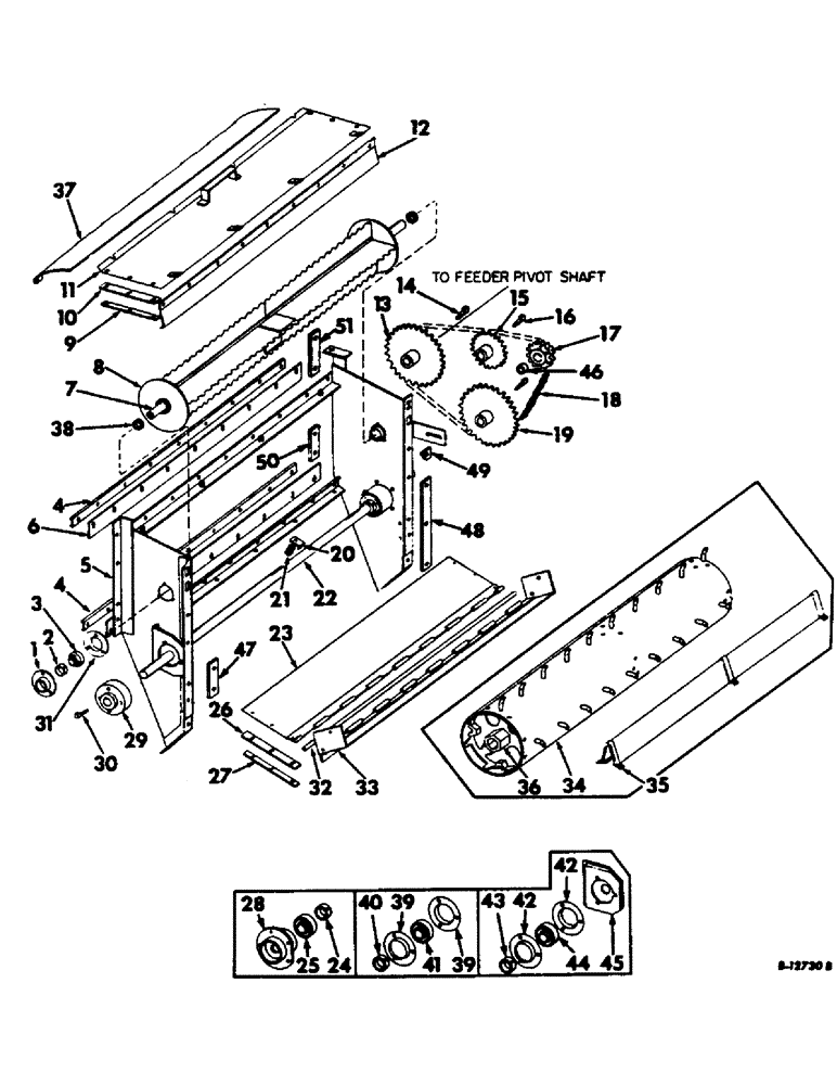 Схема запчастей Case IH 303 - (068) - FEED AND CYLINDER BEATER DRIVE AND STONE, RETARDER, FOR USE WITH WINDROW SPECIAL (72) - SEPARATION