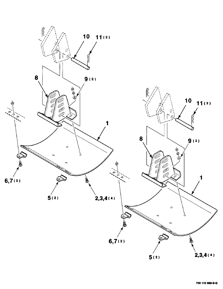 Схема запчастей Case IH SC412 - (7-52) - SKID SHOES AND MOUNTING ASSEMBLIES (12 FOOT) (09) - CHASSIS