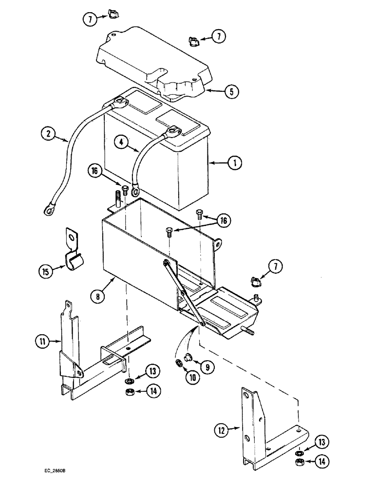 Схема запчастей Case IH 3220 - (4-046) - BATTERY BOX, BATTERY AND CABLES, TRACTOR WITH CAB (04) - ELECTRICAL SYSTEMS