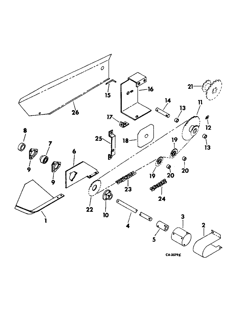 Схема запчастей Case IH 810 - (C-73) - WINDROW PICKUP, MECHANICAL DRIVE, RH, WINDROW PICKUP, S/N 26000 AND BELOW (58) - ATTACHMENTS/HEADERS