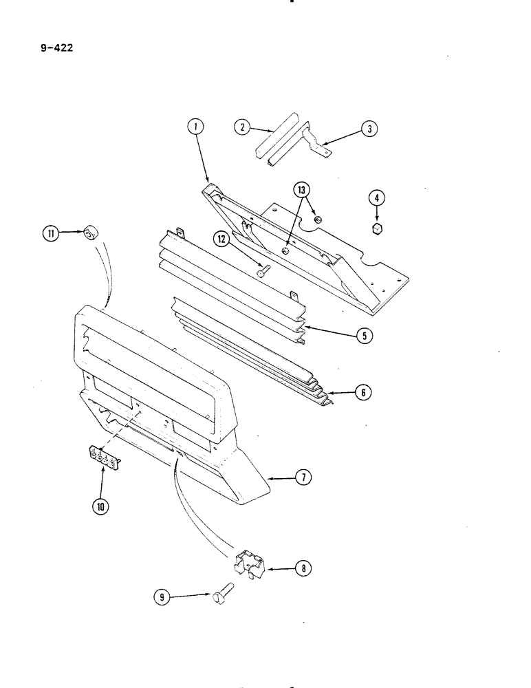 Схема запчастей Case IH 485 - (9-422) - RADIATOR GRILLE (09) - CHASSIS/ATTACHMENTS