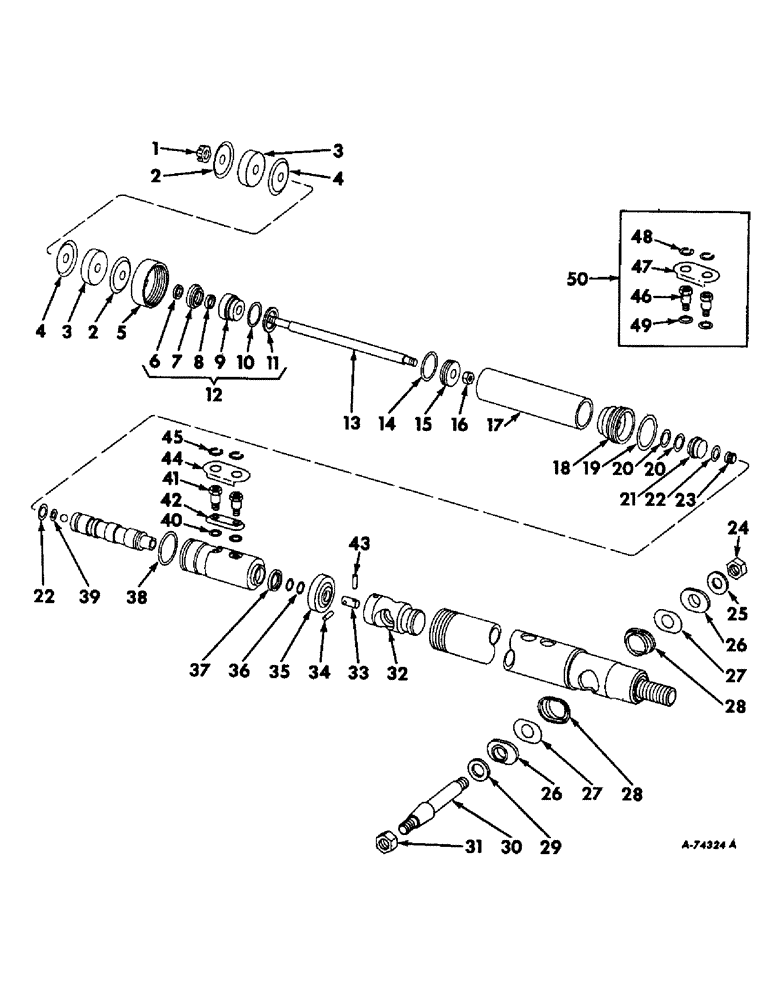 Схема запчастей Case IH 403 - (187) - STEERING CYLINDER, POWER STEERING, SERIAL NO. 4644 TO 7223 (41) - STEERING