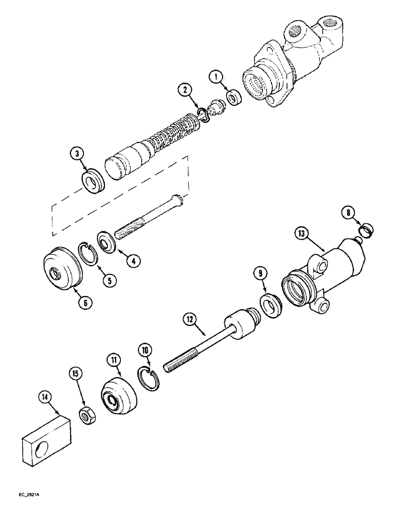 Схема запчастей Case IH 4240 - (6-056) - CLUTCH HYDRAULIC CYLINDERS, TRACTOR WITH CAB, CLUTCH MASTER CYLINDER (06) - POWER TRAIN