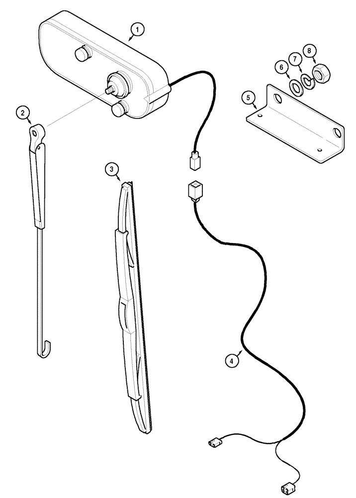 Схема запчастей Case IH MX90C - (04-31) - WINDSCREEN WIPER - FRONT, OPENING WINDSHIELD, EUROPE ONLY (04) - ELECTRICAL SYSTEMS